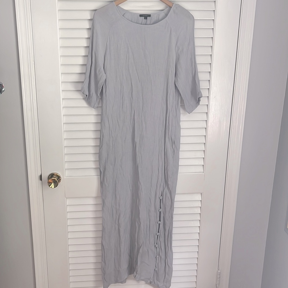 FLORYDAY gauze maxi dress beach pool coverup in grey blue